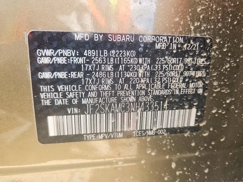2022 SUBARU FORESTER WILDERNESS  