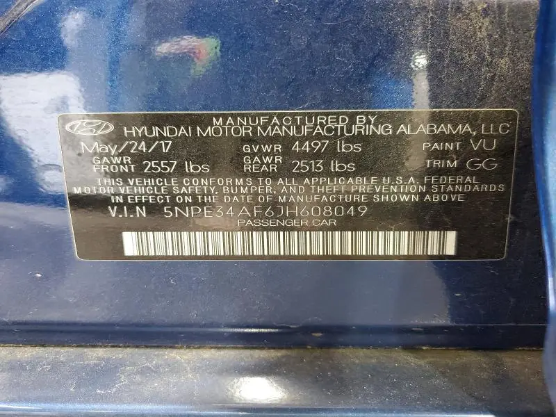 2018 HYUNDAI SONATA SEL  