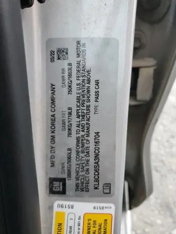 2022 CHEVROLET SPARK 1LT  