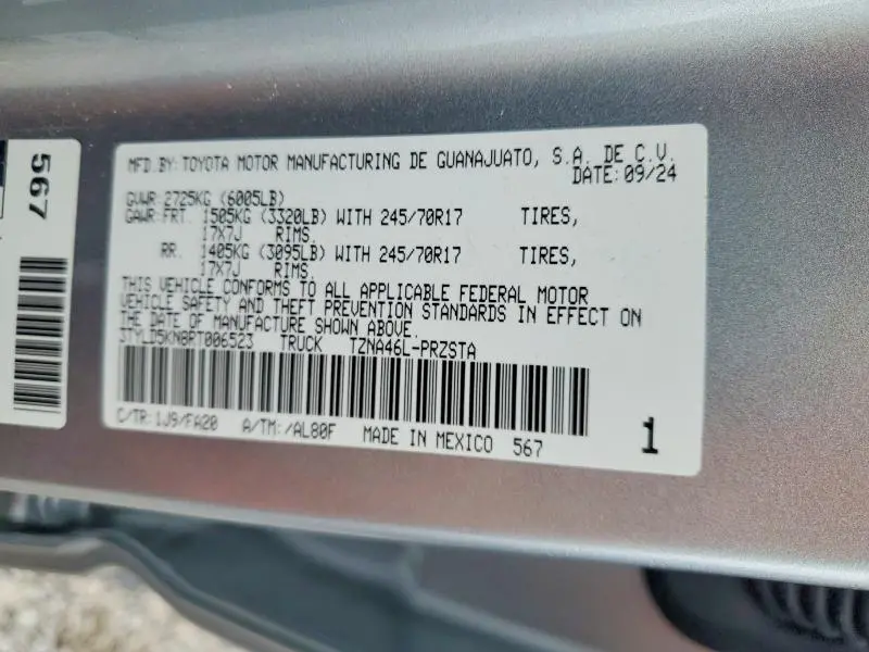 2024 TOYOTA TACOMA SR  