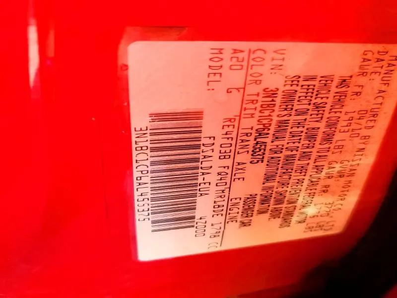 2010 NISSAN VERSA 1.8 S  