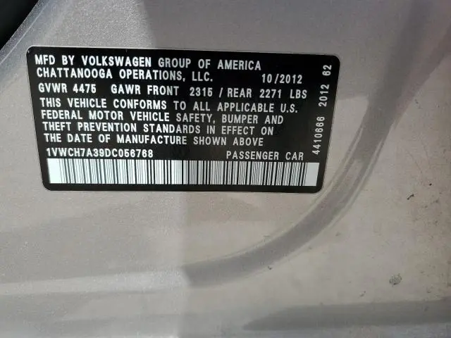 2013 VOLKSWAGEN PASSAT SEL  