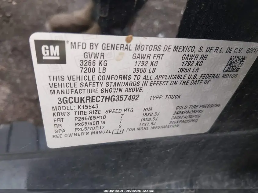 2017 CHEVROLET SILVERADO 1500 2LT