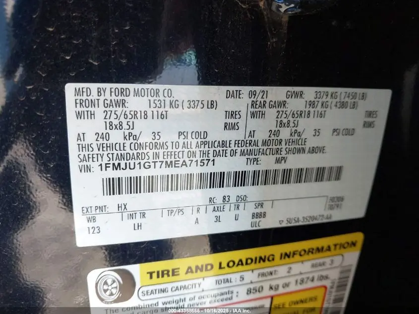 2021 FORD EXPEDITION XL