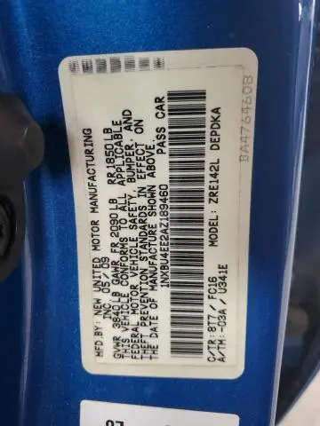 2010 TOYOTA COROLLA BASE  