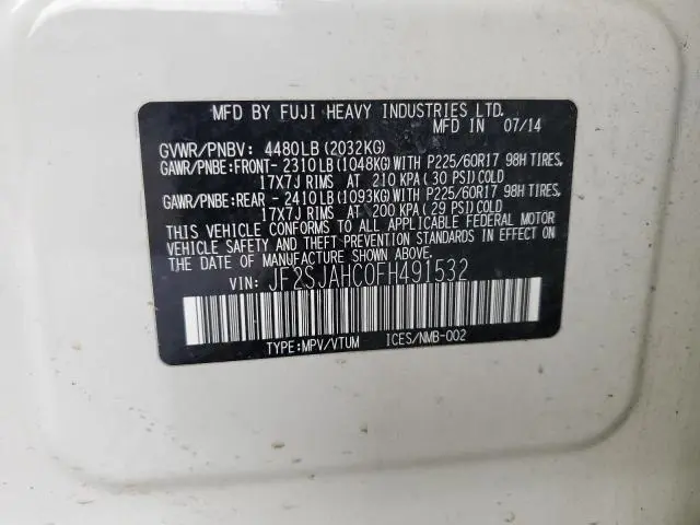 2015 SUBARU FORESTER 2.5I LIMITED  