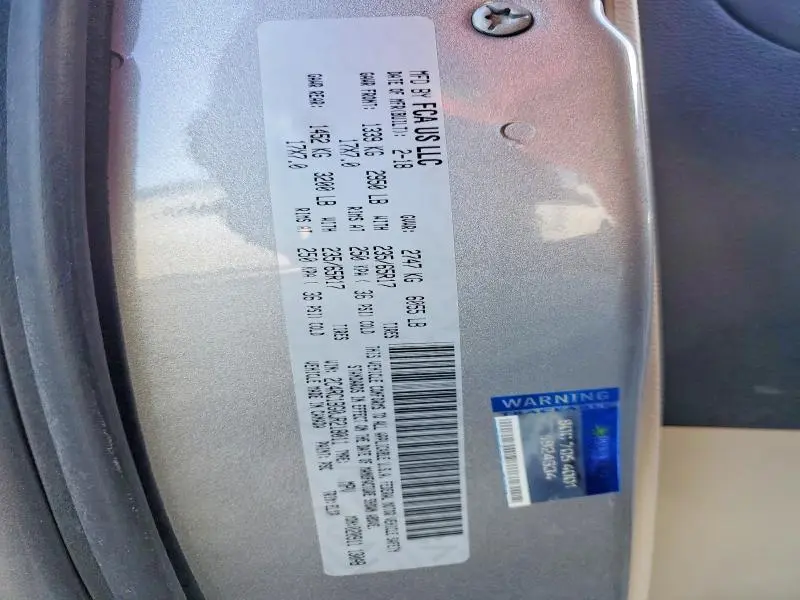 2018 CHRYSLER PACIFICA TOURING L  