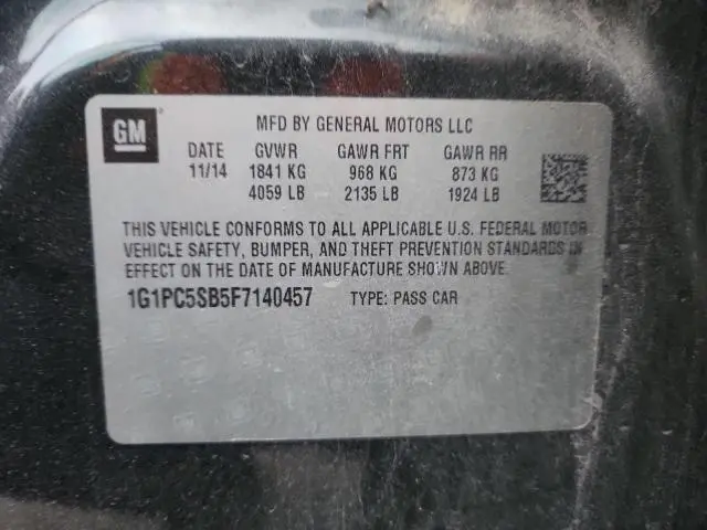 2015 CHEVROLET CRUZE LT  