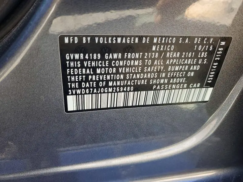 2016 VOLKSWAGEN JETTA SE  