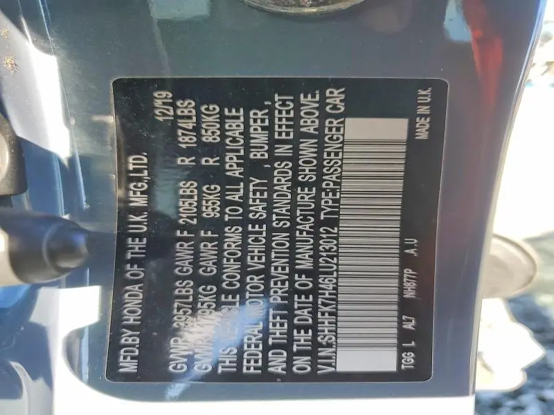 2020 HONDA CIVIC SPORT  