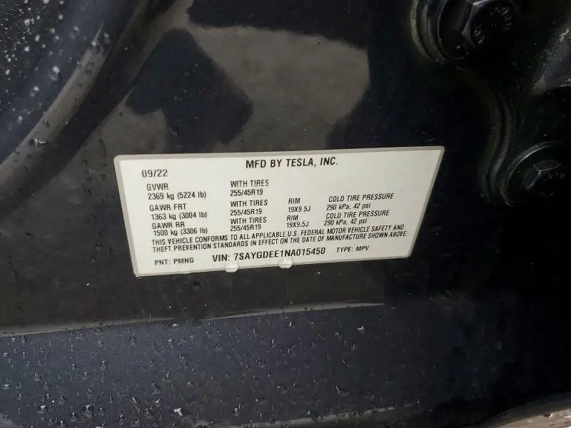 2022 TESLA MODEL Y   