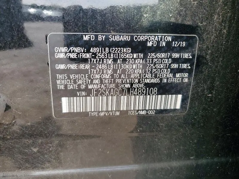 2020 SUBARU FORESTER PREMIUM  