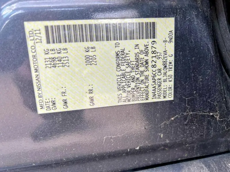 2012 NISSAN MAXIMA 3.5 S  