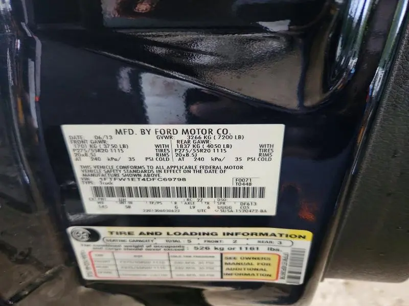 2013 FORD F150 SUPERCREW  