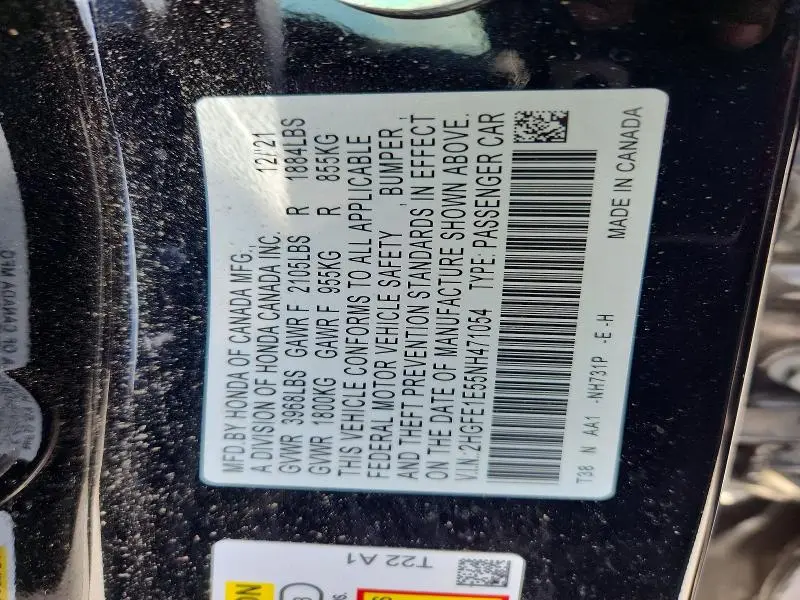 2022 HONDA CIVIC SI  