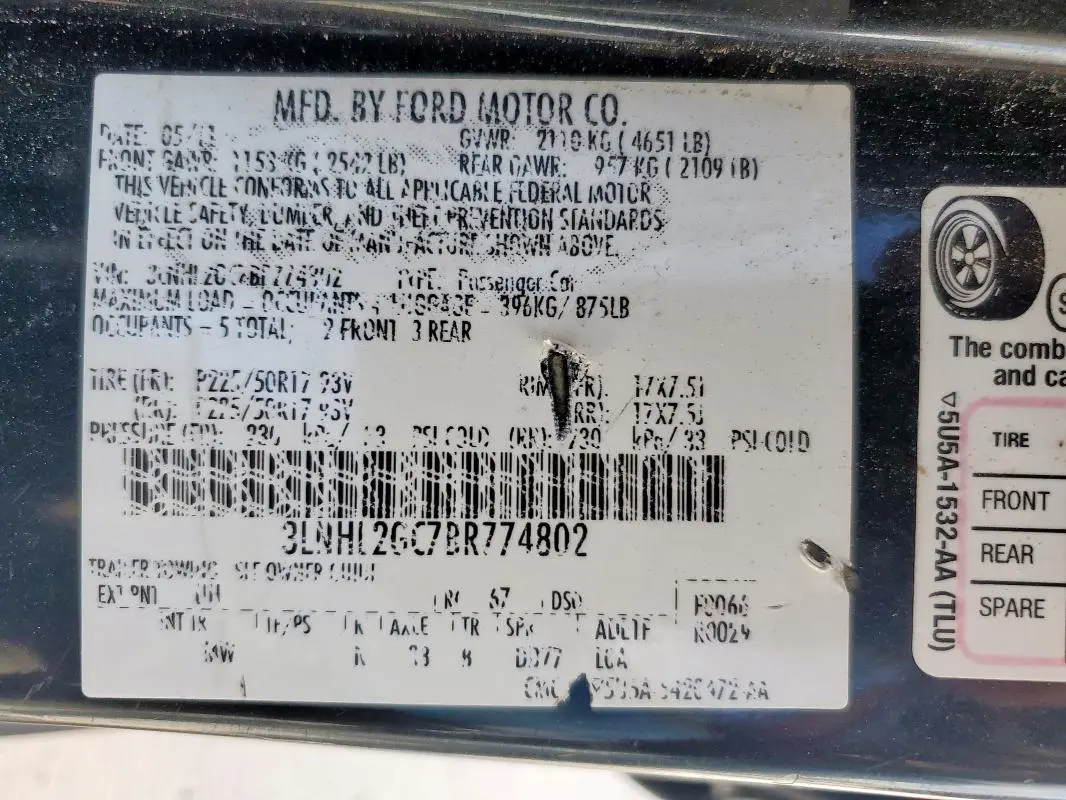 2011 LINCOLN MKZ   