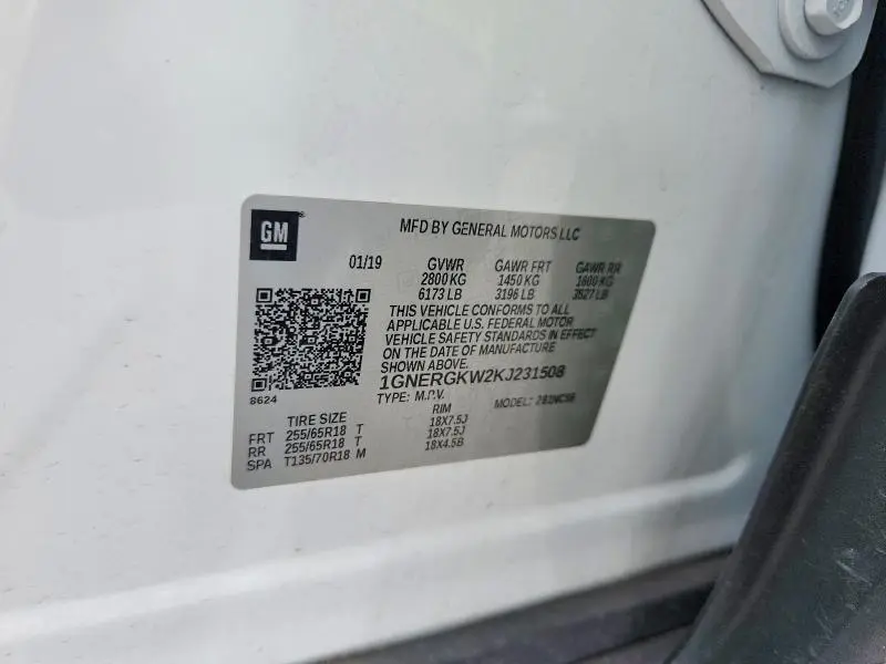 2019 CHEVROLET TRAVERSE LT  