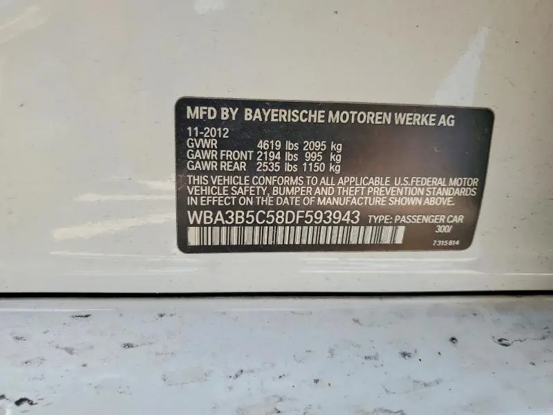2013 BMW 328 XI SULEV  