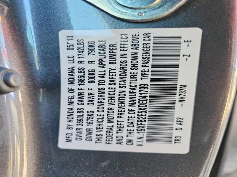 2013 HONDA CIVIC LX  
