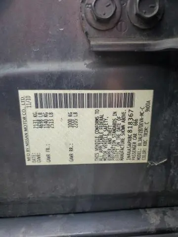 2011 NISSAN MAXIMA S  