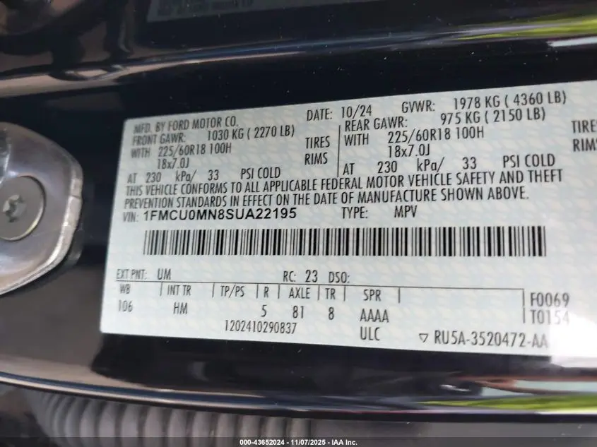 2025 FORD ESCAPE ST-LINE