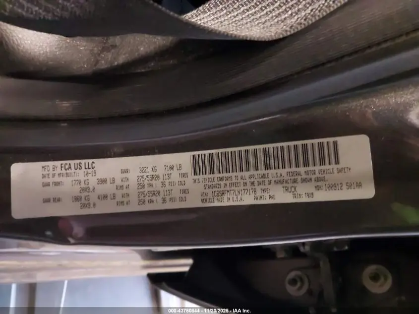 2020 RAM 1500 BIG HORN  4X4 6'4 BOX