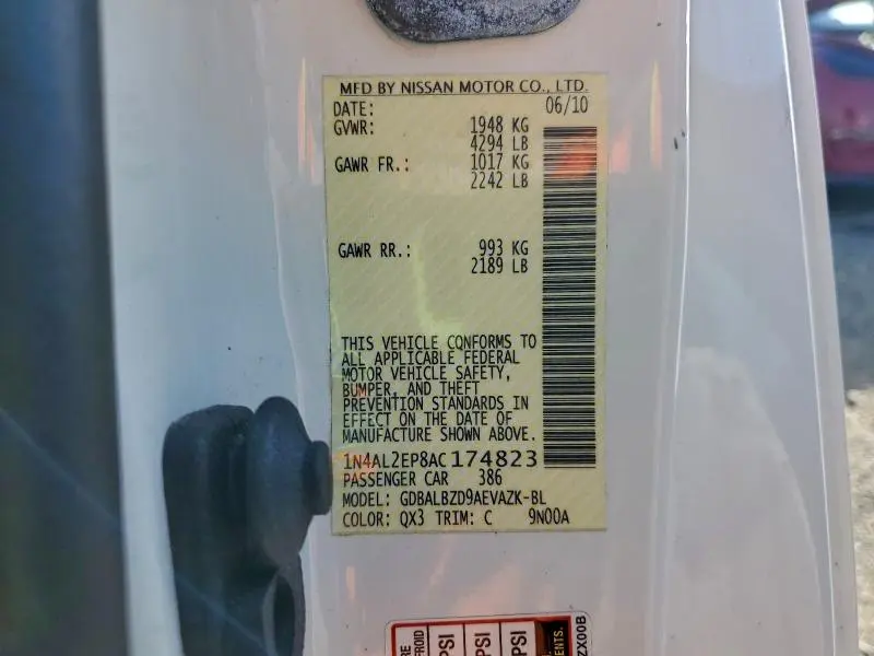 2010 NISSAN ALTIMA S  