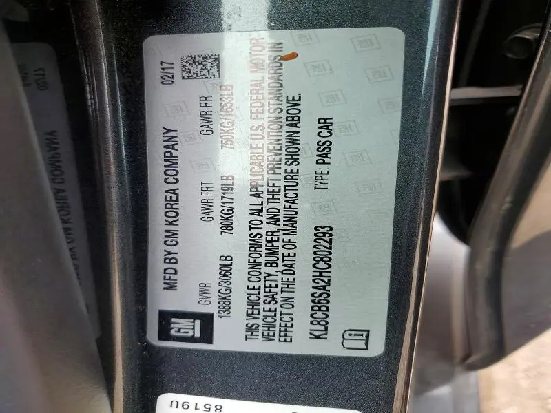 2017 CHEVROLET SPARK LS  