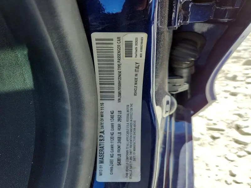 2017 MASERATI GHIBLI S  