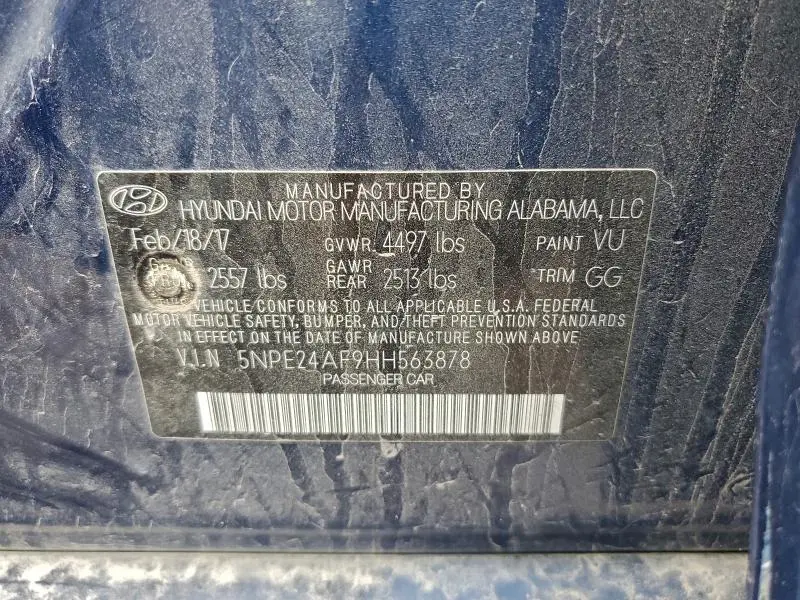 2017 HYUNDAI SONATA SE  