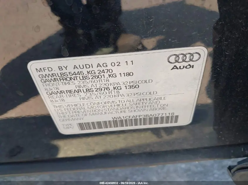 2011 AUDI Q5 2.0T PREMIUM
