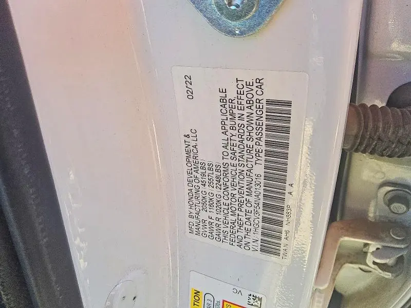 2022 HONDA ACCORD HYBRID EXL  