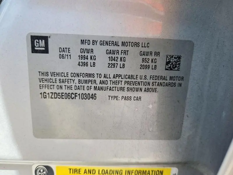 2012 CHEVROLET MALIBU 2LT  