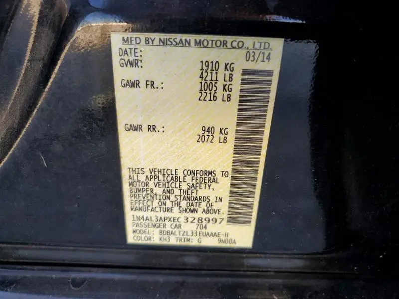 2014 NISSAN ALTIMA 2.5 SV  