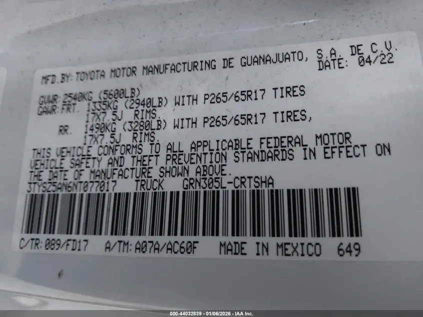 2022 TOYOTA TACOMA TRD SPORT