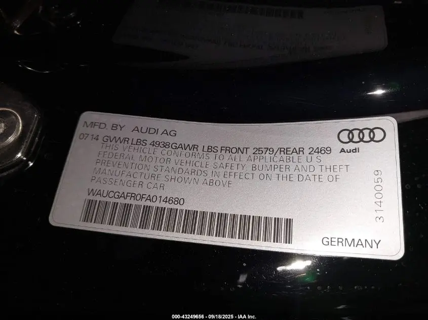 2015 AUDI S5 3.0T PREMIUM PLUS