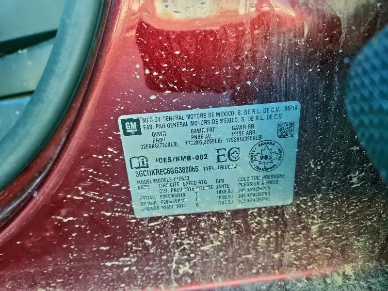 2016 CHEVROLET SILVERADO K1500 LT  