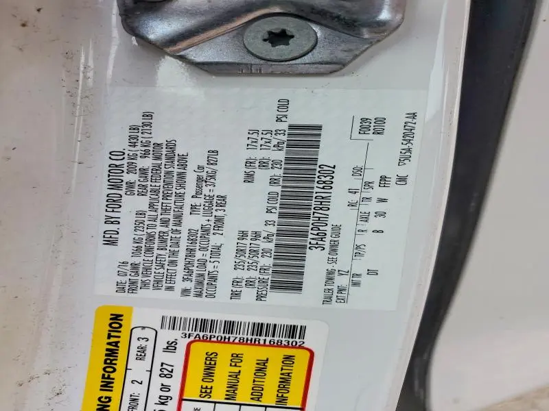 2017 FORD FUSION SE  