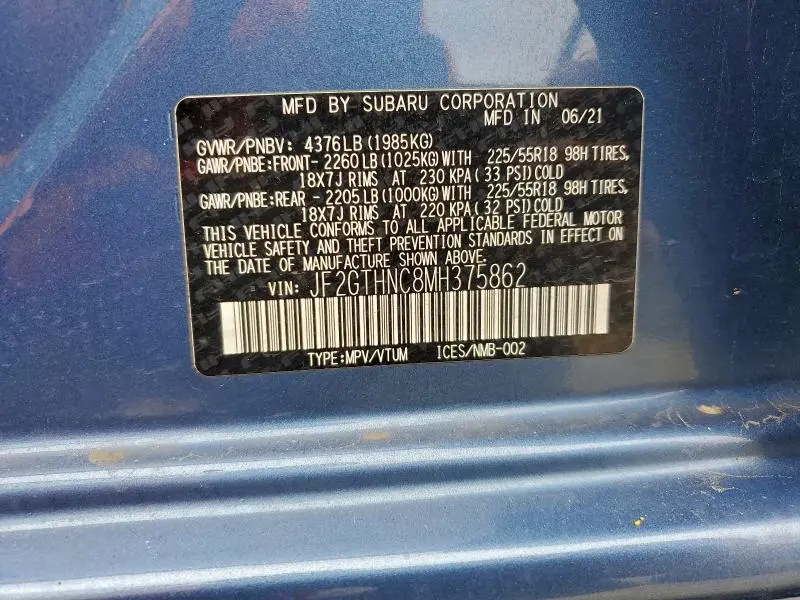 2021 SUBARU CROSSTREK LIMITED  