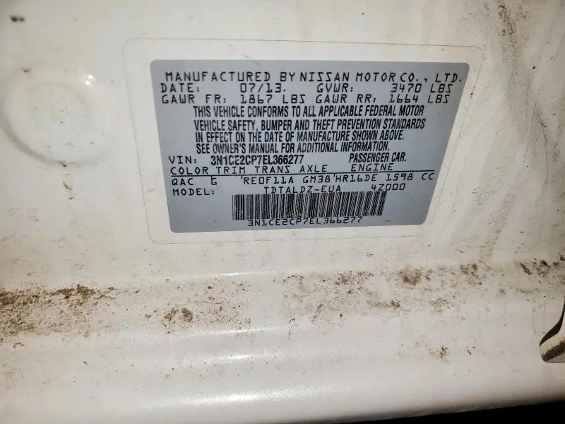 2014 NISSAN VERSA NOTE SV  
