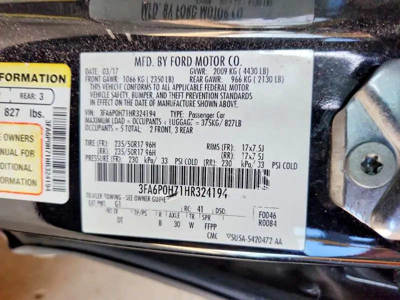 2017 FORD FUSION SE  