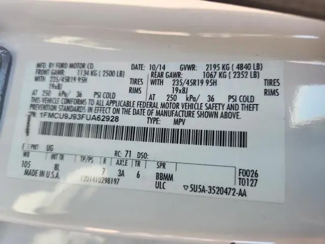 2015 FORD ESCAPE TITANIUM  