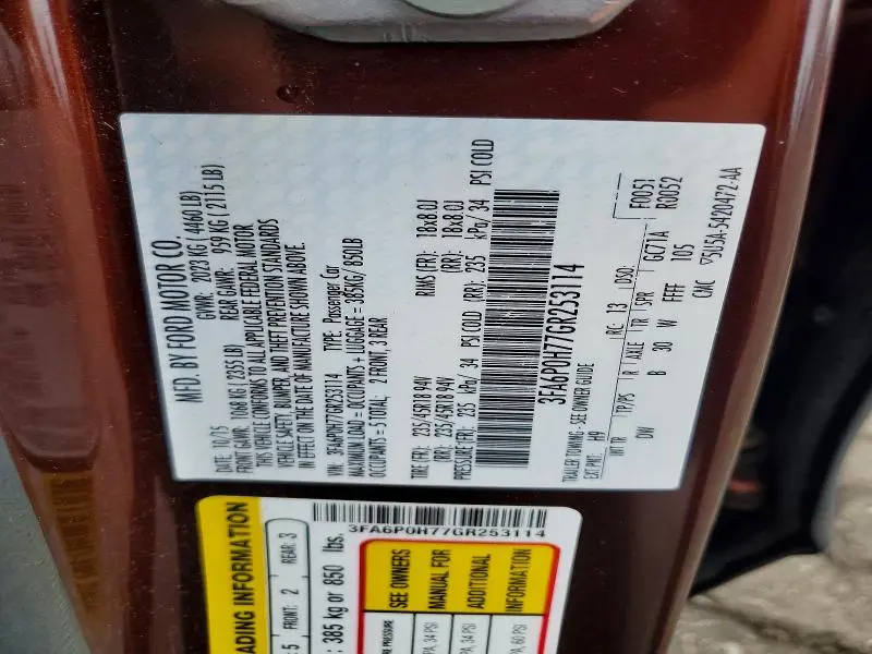 2016 FORD FUSION SE  