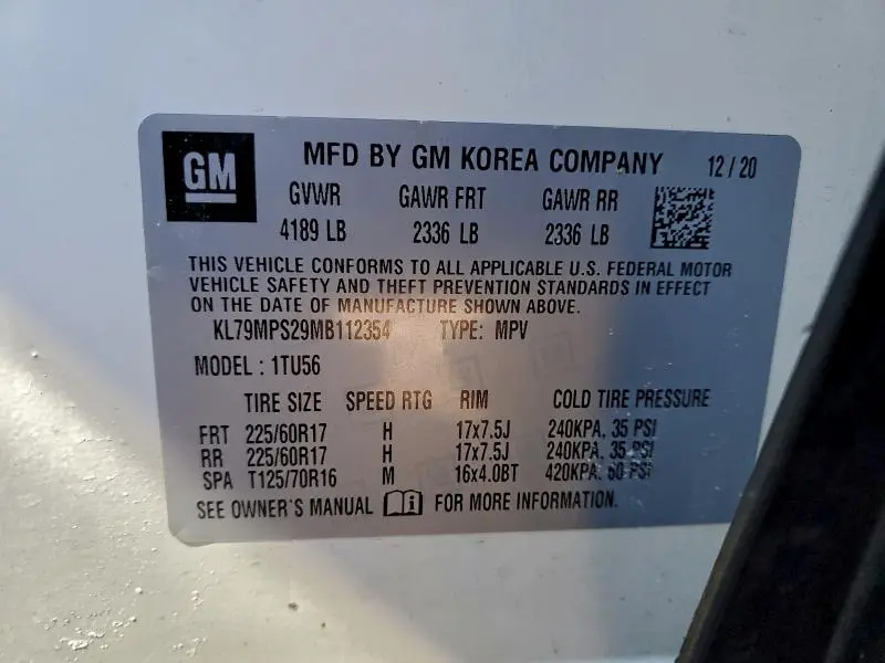 2021 CHEVROLET TRAILBLAZER LT  