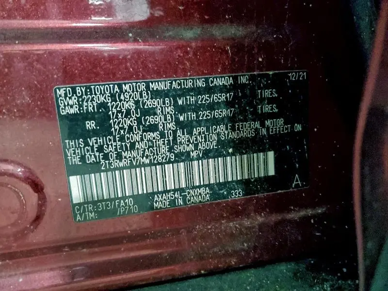 2021 TOYOTA RAV4 XLE  