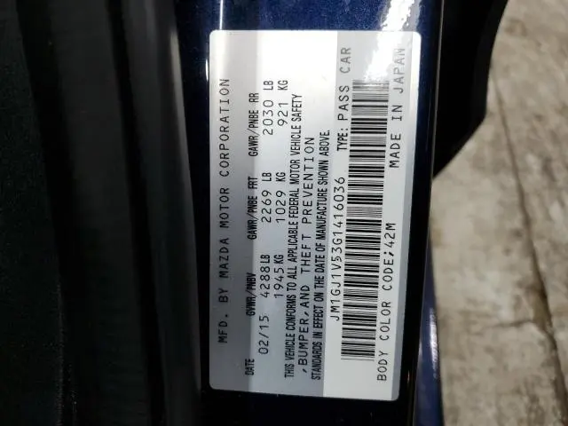 2016 MAZDA 6 TOURING