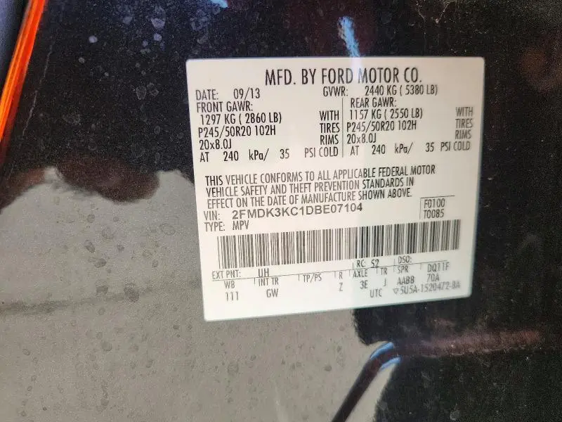 2013 FORD EDGE LIMITED  