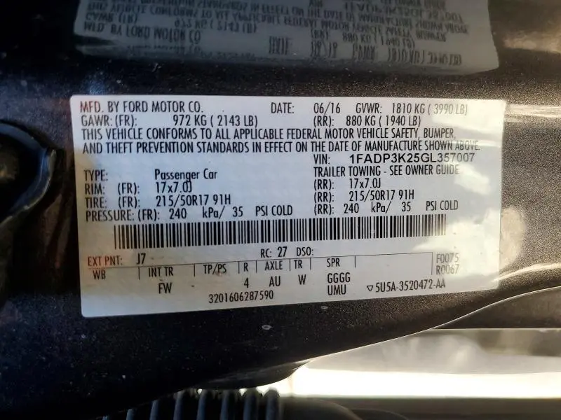 2016 FORD FOCUS SE  