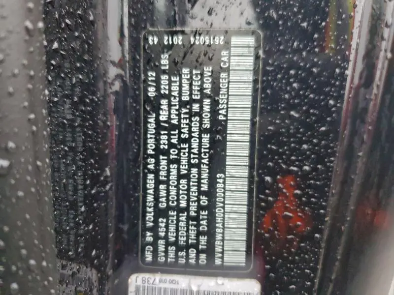 2013 VOLKSWAGEN EOS KOMFORT  