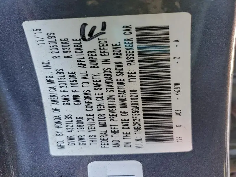 2016 HONDA ACCORD SPORT  